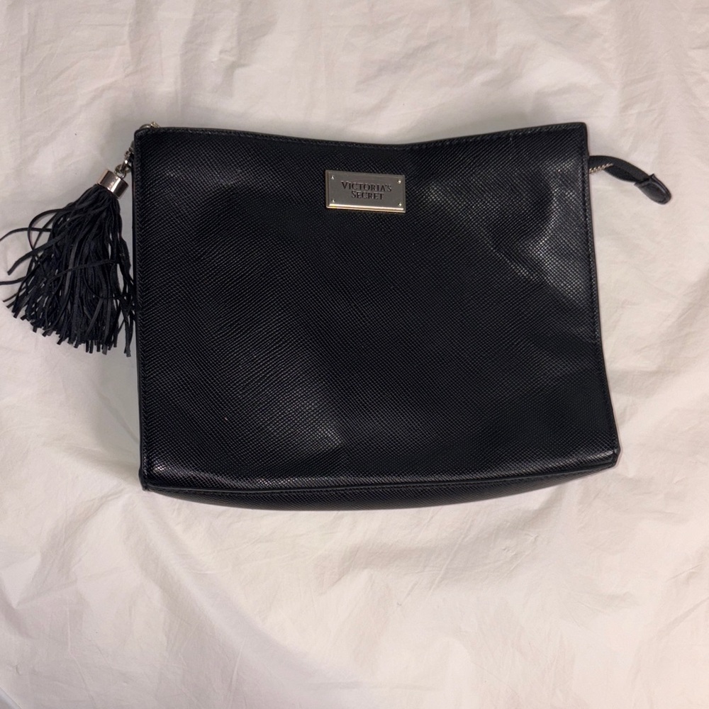 Victoria's Secret Black Textured Cosmetic Bag